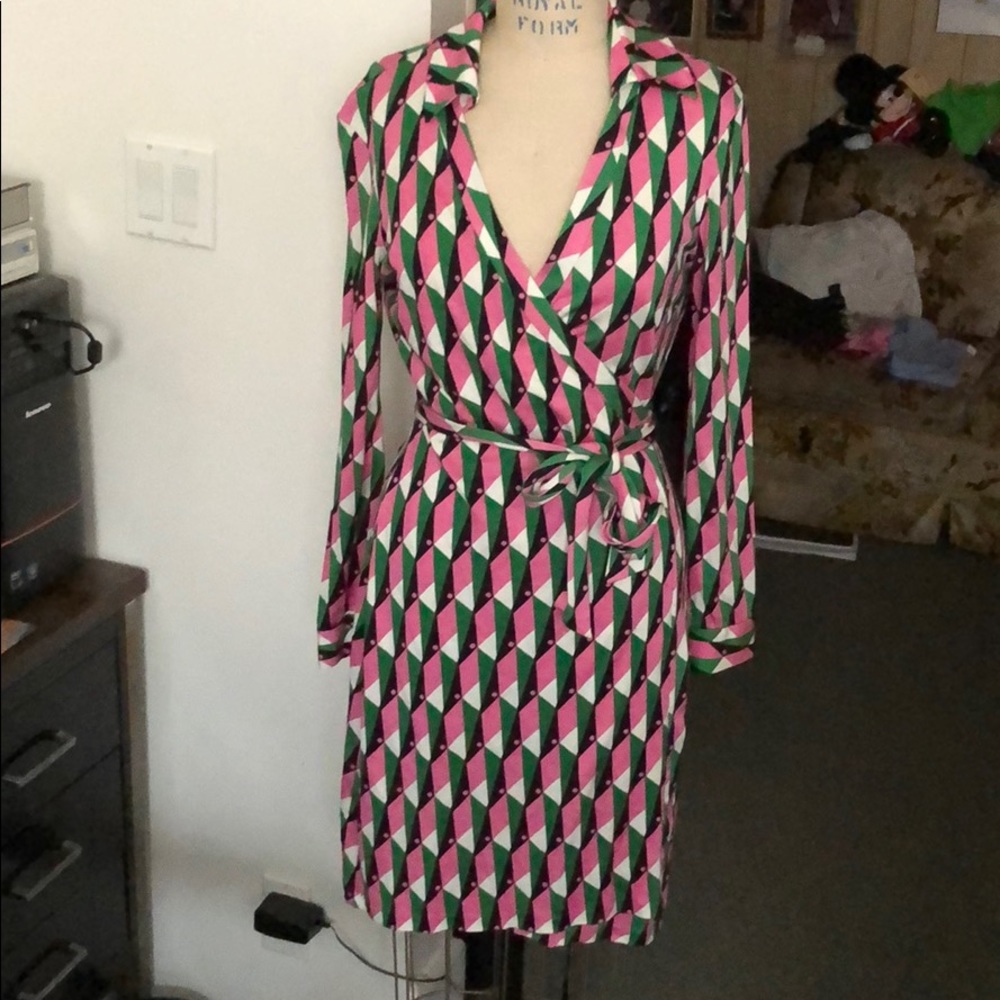 Dvf Polo check new Jeanne dress size 10 - Picture 1 of 8